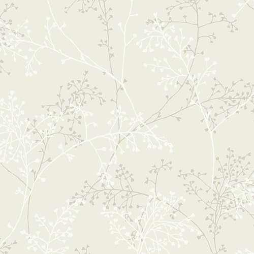 Grandeco Delicate Sprig Blown Vinyl Wallpaper, Cream