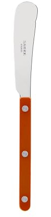 SABRE PARIS - Buttermesser 20cm - Bistrot - Rundes Messer Für Butter, Honig, Marmelade - Edelstahl & Nylon - Spülmaschinenfest - Orange