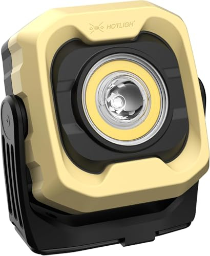 HOTLIGH Akku Strahler, 1200LM Werkstattlampe mit IPX4 Wasserdicht, 4000mAh LED Strahler Akku, LED Arbeitsleuchte für Autoreparatur, Camping, Notfall