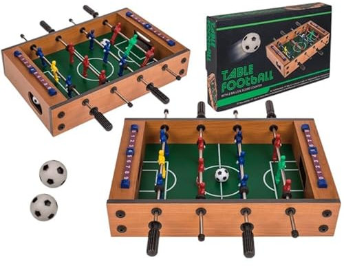 Kickertisch aus Holz, 33 x 21 cm, mit 2 Bällen und Punktezähler