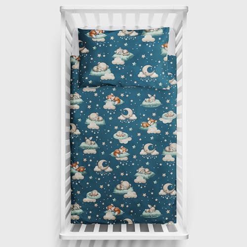 Baby Comfort 2 Piece Baby Kids Bedding Set 120x90 cm Duvet Cover & Pillowcase for Toddler Cot 12M+ (Sleepers)