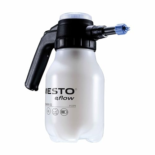 MESTO e. FOAMER E2 Akku-Schaumsprüher (2 l Füllinhalt, bis zu 1,5 bar, für leicht alkalische Flüssigkeiten, FPM Dichtungen, mit Schaumdüse, 3 unterschiedliche Fleecepads, inkl. USB-C Kabel) 3122FE