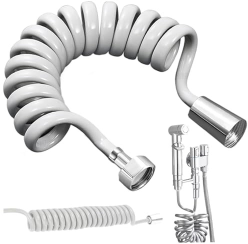 BEAHING Manguera de Bidet, extensión de la Manguera de Ducha 118.11 Pulgadas telescópica Ducha Flexible línea telefónica Tubo de Resorte para Accesorios de baño