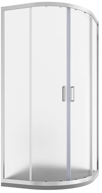 Box Doccia Semicircolare Vetro Temperato 6mm h185cm Profili Cromati modello Tonga (Vetro Stampato, 75x75cm)