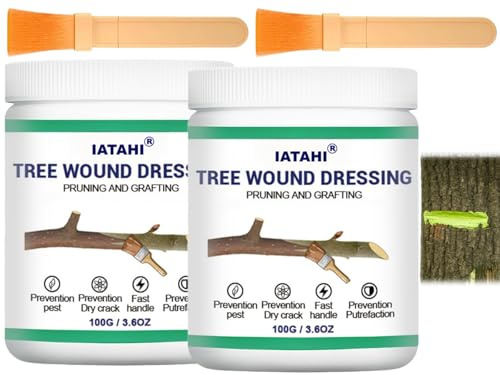 Wundverschluss für Bäume,2pcs Baumwachs Wundverschluss,Baumwunden Versiegeln,Pflanzenheilpaste,Tree Wound Sealer,Baum Wund Versiegeler,Tree Pruning Sealer,Tree Wound Sealer Healing Paste,100g