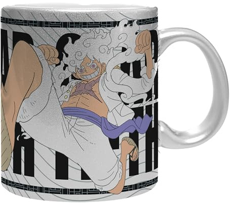 ABYSTYLE - Taza de 320 ml Luffy Gear 5 - Producto oficial - efecto plateado - Taza cerámica sublimación
