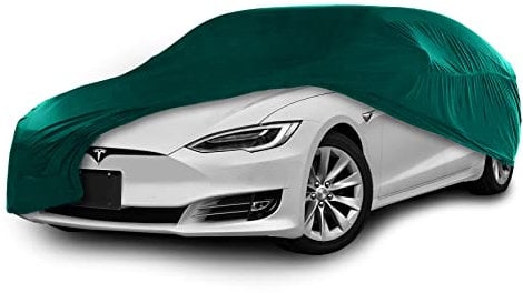 Cosmos - Indoor Car Cover compatible with main Large Saloon models, Elastic, Breathable and Dustproof Fabric, Soft Lining, Snug Fit, Green