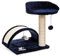 Petlicity Deluxe Cat Bed and Sisal Scratch Post Centre with Soft Plush Finish, Thick Heavy Duty Sisal Scratch Post, Sleeping Area (Navy)