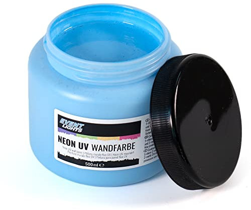 Eventlights NEON UV Farbe blau - 500 ml - UV Leuchtfarbe - Wandfarbe - Schwarzlicht