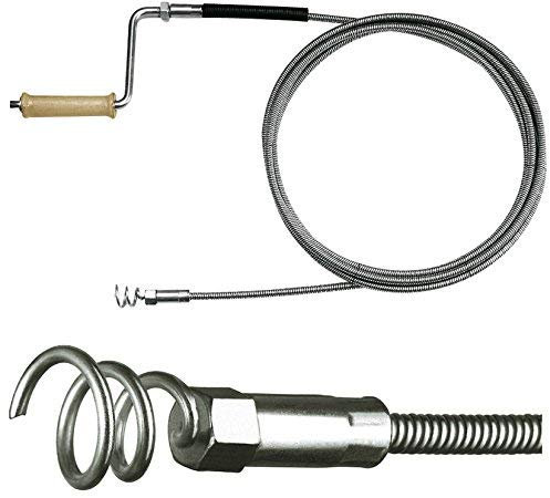 Rohrreinigungsspirale Ø 10mm x 5m, mit 30mm Trichterbohrer, ab 70mm Rohr, optionale Verlängerung
