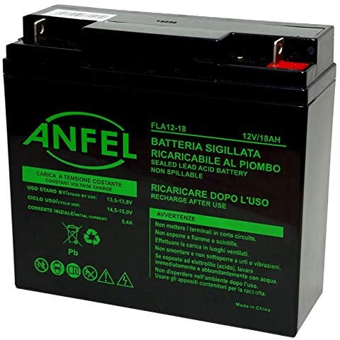 BATTERIA RICARICABILE AL PIOMBO 12V 18AH ANTIFURTO GRUPPO CONTINUITA 18 UL18-12