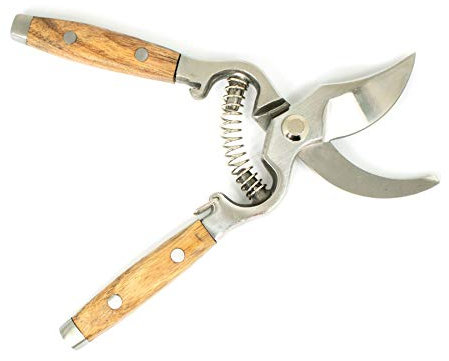 mgc24 Bypass-Gartenschere Rosenschere, universell einsetzbar, Länge 21,5 cm aus Edelstahl mit Griff aus Zedernholz