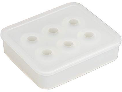 Rayher 35043000 Moule en silicone pour perles 1 pce, 6 formes ø 16mm, blanc