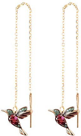 Miniblings Kolibri Kettchen Ohrringe Strass Hänger Kette Vogel Vögel Straß stein rosegold
