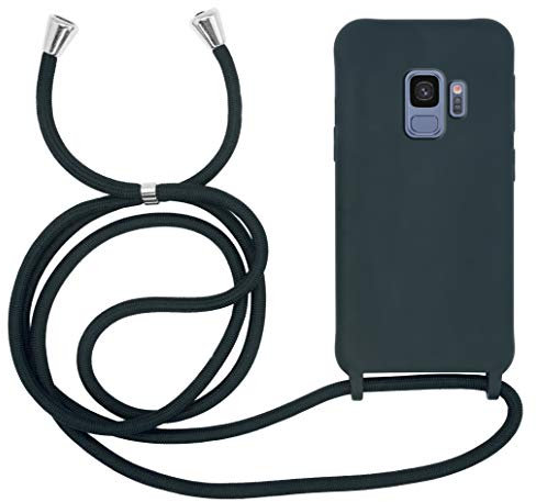 MyGadget Handykette für Samsung Galaxy S9 - [ Hülle mit verstellbaren Band ] - TPU Handyhülle mit Handyband zum Umhängen - Kordel Schnur Case Schutzhülle - Dunkel Grün
