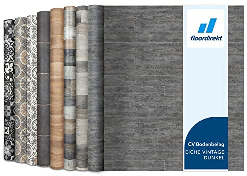 Floordirekt, Vancouver 5 - Rivestimento per pavimenti in vinile, al metro su misura, per cucina e balcone, effetto legno, effetto piastrelle, robusto e facile da pulire, 200 x 400 cm