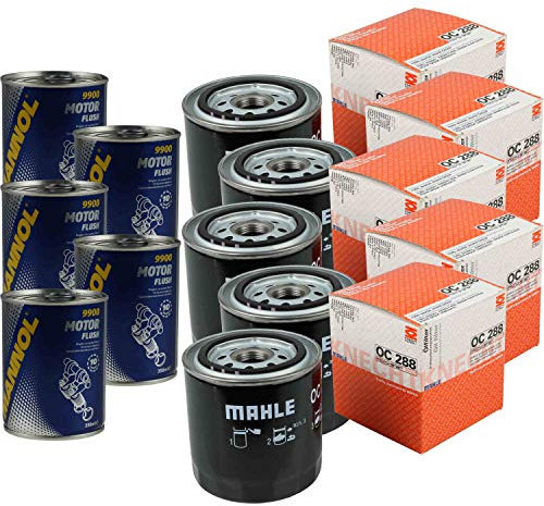 QR-Parts Set 85706186 OC 288 9900 5x Original MAHLE/KNECHT Ölfilter + SCT Motor Flush Motorspülung