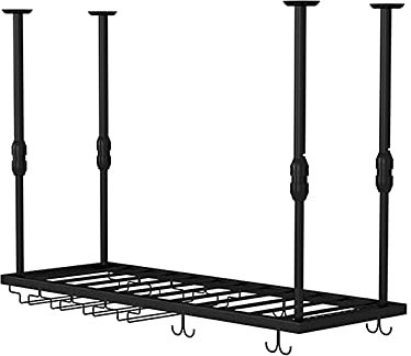 SYCARPET Casier à vin Suspendu | Largeur et Hauteur réglables | Support Flottant en Fer forgé | Style campagnard rétro | Cuisine Restaurant Bar Cave à vin Salle de Stockage Rack de Stockage