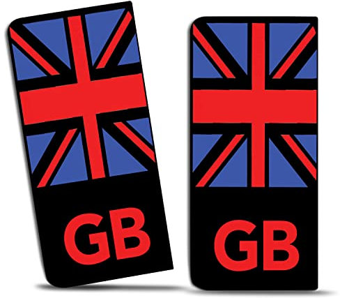 SkinoEu® 2 x Vinyl GB United Kingdom Union Jack UK Badge Car Number Plate Self-adhesive Stickers Decals QV 33