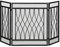 HOMCOM Salvachispas de Chimenea Plegable Pantalla Protectora de Chimenea de 3 Paneles con Bisagras y Estructura de Metal Decorativa 126x3x80 cm Negro