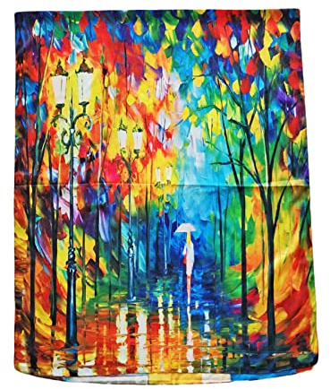 Toocool Unisex Schal Stola Klimt Van Gogh Frida Monet Foulard Kunstgemälde 70x180cm Tuch Berühmte Meisterwerke Satin YH