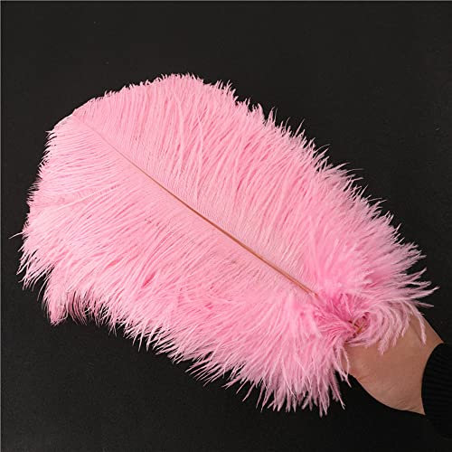 10 Stück 40-45cm Natürliche Straußenfedern,Strauß Feder zum Basteln,Bastel Federn für DIY Traumfänger Zubehör,Heimdekoration,KostüMe,Tischdeko Hochzeit Party Fest Hüte Kleidung Dekoration,Rosa