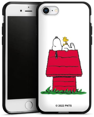 DeinDesign Silikon Hülle kompatibel mit Apple iPhone SE (2020) Case schwarz Handyhülle Snoopy Offizielles Lizenzprodukt Peanuts