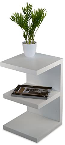 STEMA Seyfried Beistelltisch Eddie Lichtgrau - Couchtisch 60x37x36 - Keine Montage fest verleimter Wohnzimmertisch