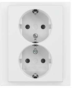 Busch-Jaeger 202 EUJB-84 Schuko Doppelsteckdose, Safety+, Studioweiß (2TKA00003889)