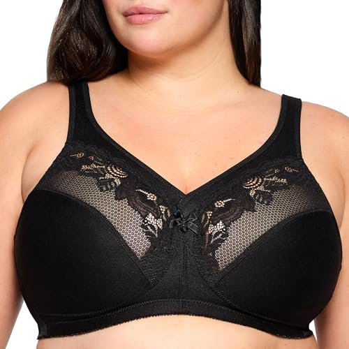 Glamorise 1003 Minimizer Bra, Opaque, Noir, 100D Women's