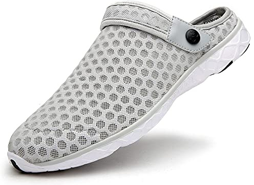 Femmes Hommes Sabots Mules Respirant Chaussures de Plage Sport Pantoufles Sandales D'Été Chaussures, Gris Clair, 41 EU