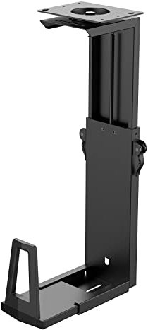 SOTECH Unterbau PC-Halter III mit 360-Grad-Drehung (Höhenverstellung 340–550 mm, Breitenverstellung 152–247 mm, bis 15 kg Tragkraft, schwarz) Tisch-Halterung mit Schnellverschluss für große Gamer PC's