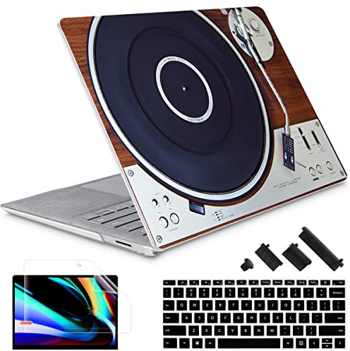 May Chen Hülle für 13,5 Zoll Microsoft Surface Laptop 3/4/5 mit Alcantara Palm Rest Modell 1867 1958 1950 (2019 2021 2022), Kunststoff Hartschale Case mit Tastaturabdeckung, Retro Musikmaschine