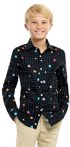 OppoSuits Teen Boys Super Mario Teen Boys Shirt – Nintendo Outfit – Langarm