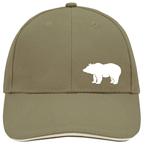 Huuraa Basecap Bär Silhouette Geschenk Olive/Beige Bär Accessoire