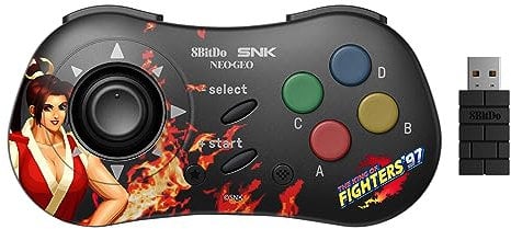 8Bitdo Controlador Bluetooth Mai Shiranui Estilo SNK Neo Geo CD, Compatible con PC Windows, Android y Neo Geo Mini