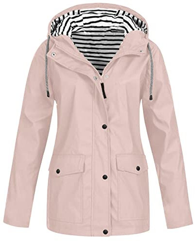 KBOPLEMQ Manteau de pluie imperméable pour femme Veste de pluie respirante coupe-vent longue veste de transition légère longue avec capuche pour femme Veste d'extérieur Veste de mi-saison, Y1 se leva,