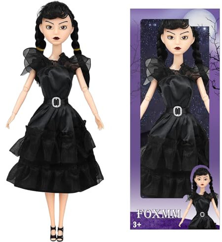 FOXMM Puppen, Mona Dolls, Mona Familie Gothic Puppe, Cosplay Gothic Party Deko, Spielzeug für Kinder ab 3 Jahren. (Black1)