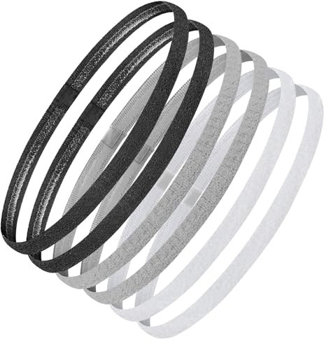 Blooms 6 Pezzi Sportiva Fascia Capelli Uomo e Donna Fasce per Capelli Fascia Elastico Capelli Sottile Antiscivolo Fascette Capelli per Sport Basket Calcio Yoga Fare Jogging Bicicletta