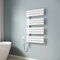 EMKE Scaldasalviette elettrico da bagno, 1041 x 600 mm, con termostato, scaldasalviette elettrico, scaldasalviette con barra riscaldante, colore bianco, 600 W