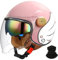 Offener Motorradhelm, 3/4-Motorradhelm, Motorrad-Halbhelm mit Visier, Retro-Stil, Jet Helm für Männer und Frauen, Motorrad-Crash-Helm, ECE-geprüft C-3,L (59-60cm)