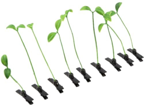 9 Stück Grün Gras Haarspangen Sojasprossen Haarnadeln Süße Gras Haarspange Lustige grüne Blatt Haarnadeln Zubehör Geschenk für Frauen Mädchen Kinder Haarklammern Haarschmuck