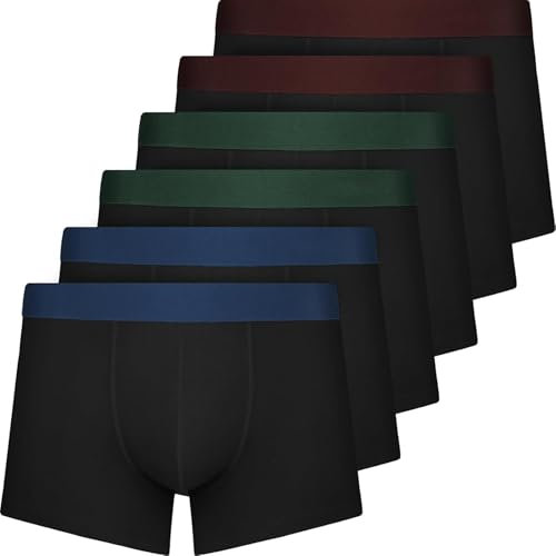 QINCAO Boxershorts Herren 6er Pack Männer Unterwäsche Unterhosen Men Retroshorts Boxer Baumwolle