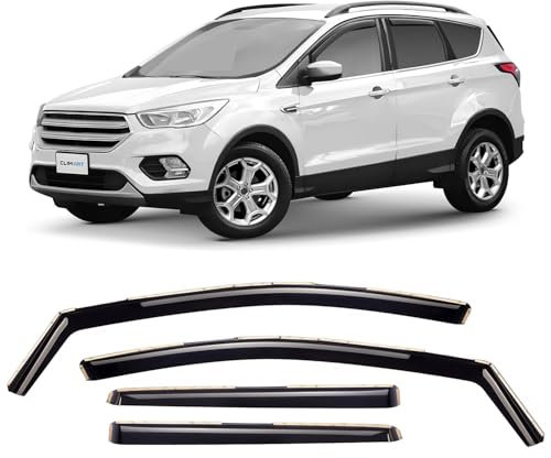 CLIM ART Windabweiser für/kompatible mit Ford Kuga II 2012-2019 - Integrierte Regenabweiser - Autofenster Sonnen-&Regenschutz - Windabweiser Autofenster - Einfache Montage - Garantie 4 Set