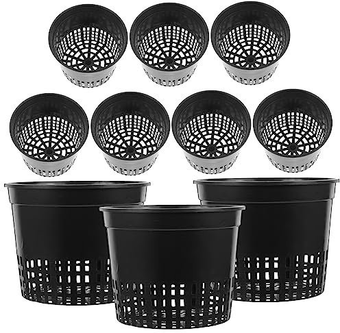 Supvox Wassergras-pflanztopf-Set 10 Hydrokultur-pflanzbecher Nicht-plastische Körbe Für Den Balkon Zuhause Zum Reinigen Schwarz