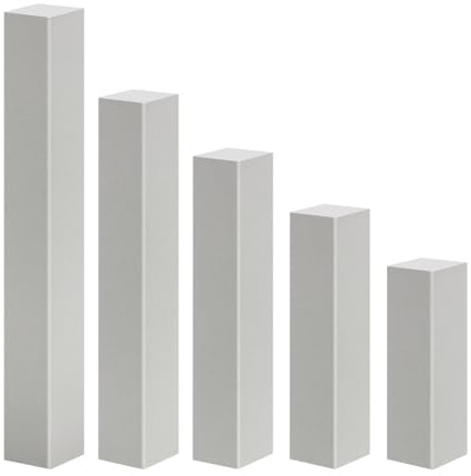 REESE Eckturm Sockelleisten, MDF Hellgrau, 65 mm, Economy | Holzwerkstoff · 10 Stück · ohne Fase · Fußleiste für Wand und Boden · Innenausbau