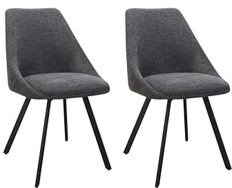 byLIVING Esszimmerstuhl 2er Set Jasper/Webstoff anthrazit/Gestell Metall schwarz matt/Sitzschale 360° drehbar/Esszimmerstuhl/B 55, H 85, T 59 cm