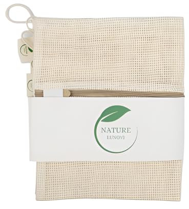 3er Set Waschbeutel aus nachaltiger Baumwolle – 3 Größen - Premium Edition