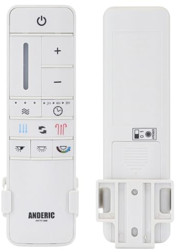 Anderic UC7225T (White Version) with Wall Mount Replacement for Home Decorators Collection Ceiling Fan Remote Control - 2AQZU-18012 / KUJCE10308 / RRTR198B / TR198A / UC7225T / 7225T / CHQ7225T