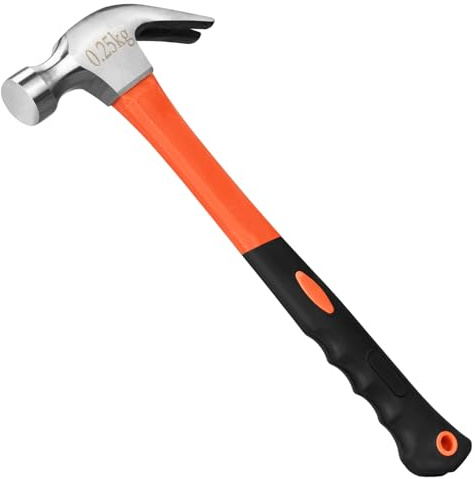 8/16/24oz Straight Rip Fiberglass General Purpose Claw Hammer, with Smooth Face & Non-slip Grip